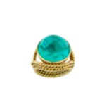 An emerald dress ring