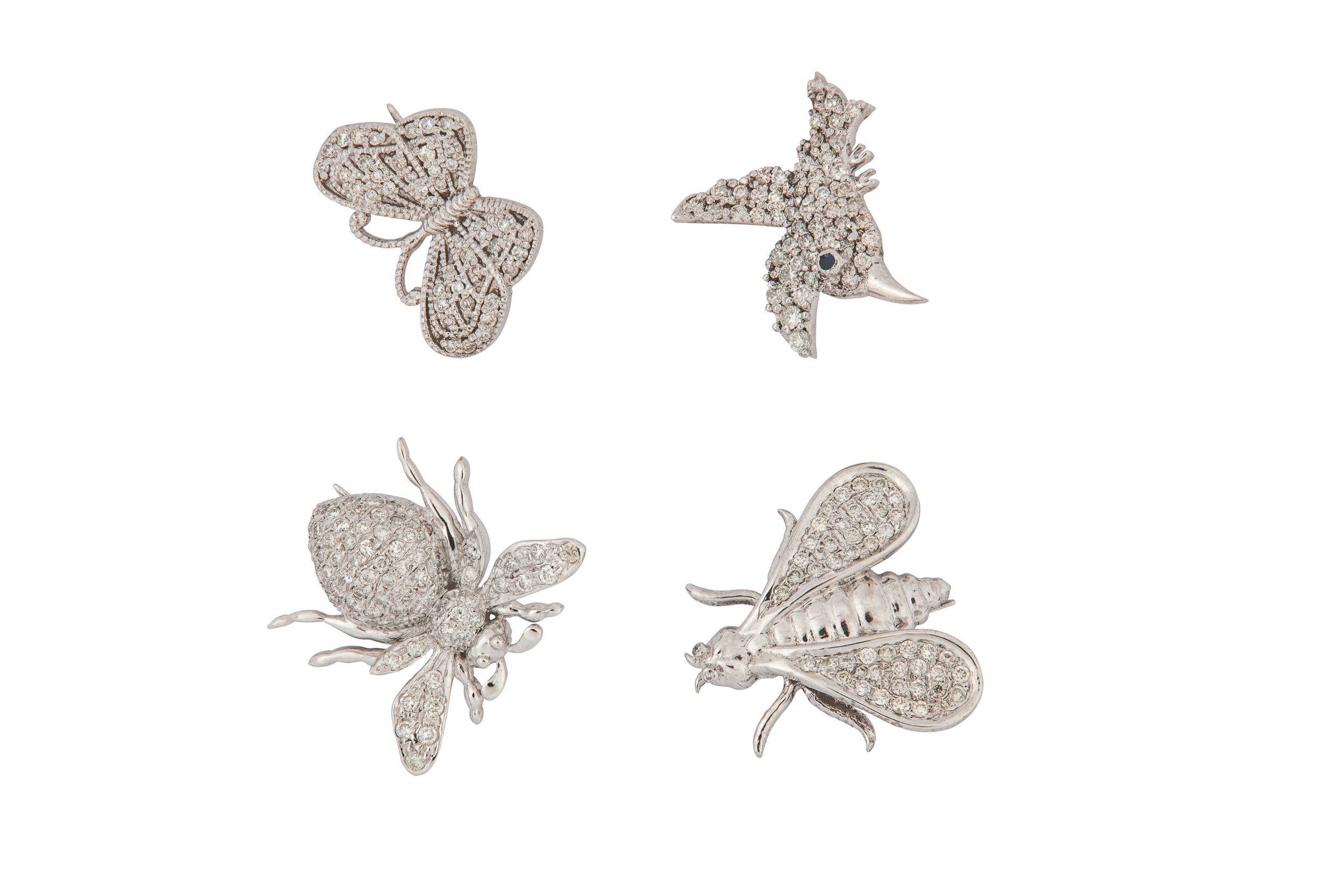 A set of four diamond-set brooches - Image 2 of 2