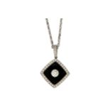 An enamel and diamond 'Nuit Noire' pendant necklace, by Chanel