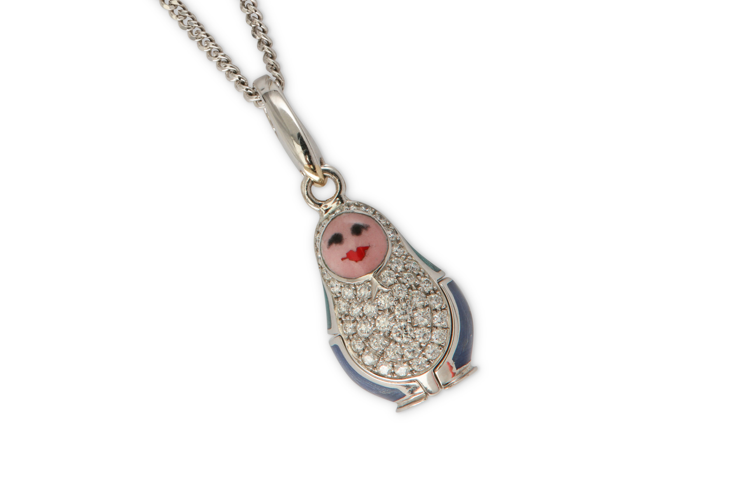 An enamel and diamond charm / pendant, by Fabergé - Image 2 of 2