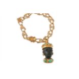 A bracelet with a Blackamoor charm, circa 1955