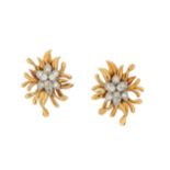 A pair of diamond earclips, by Chaumet