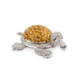 A citrine and diamond turtle brooch