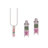 A tourmaline pendant necklace and earring suite, by Kerry Richardson