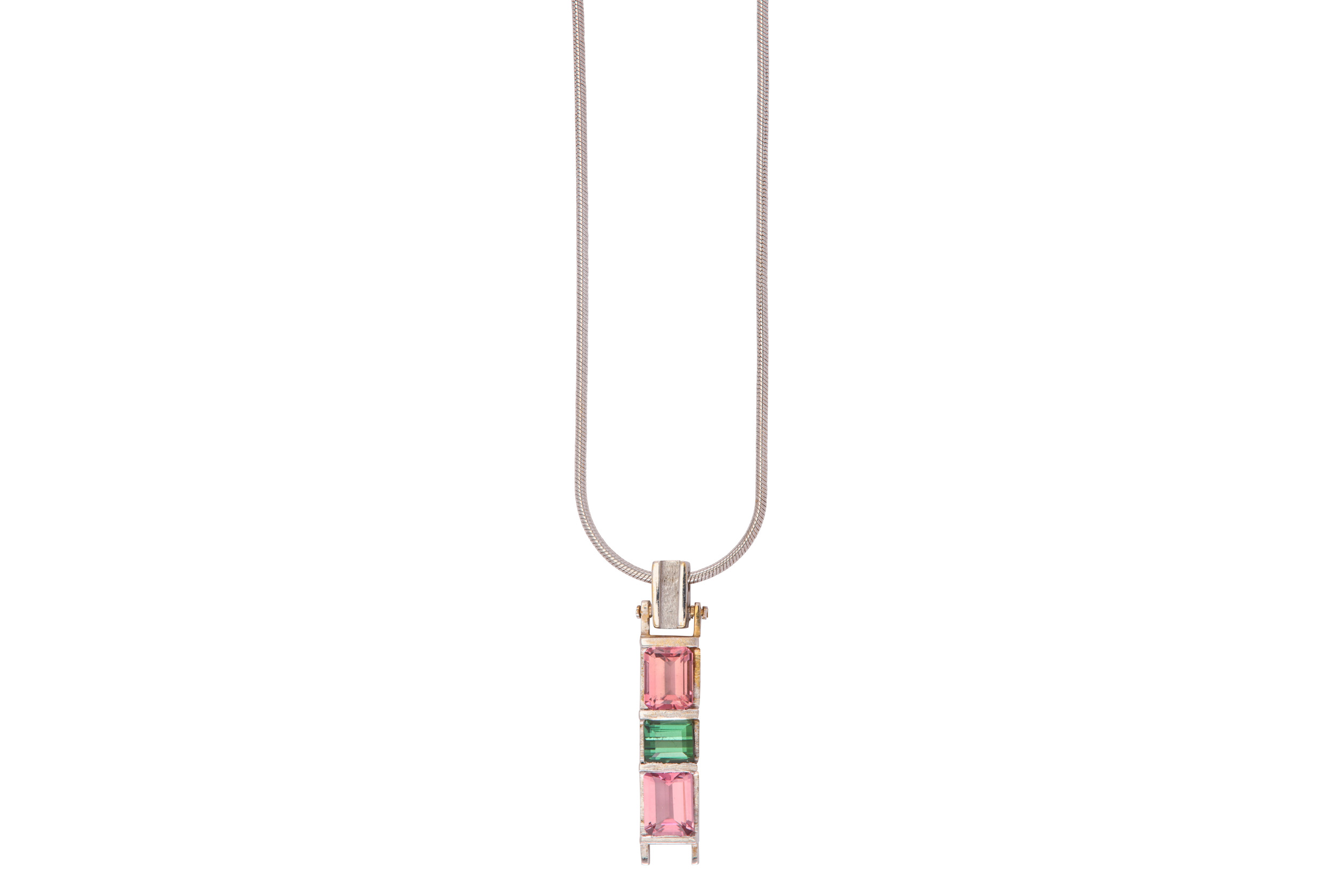 A tourmaline pendant necklace and earring suite, by Kerry Richardson - Image 2 of 3