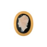 A 19th century onyx cameo brooch