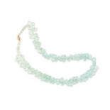 An aquamarine bead necklace