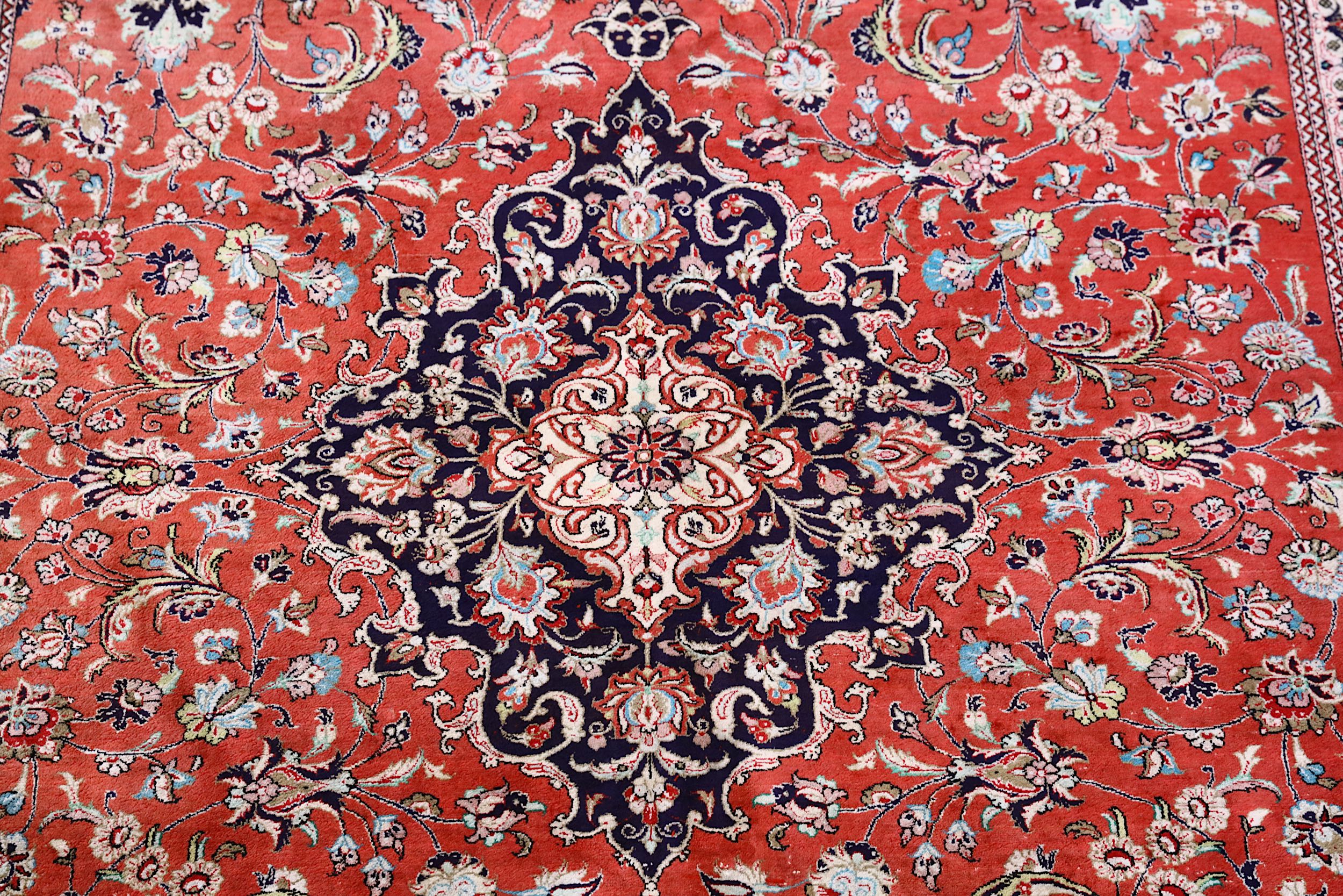 AN EXTREMELY FINE SILK QUM RUG, CENTRAL PERSIA approx: 7ft.1in. x 4ft.4in.(215cm. x 132cm.) The - Image 2 of 5