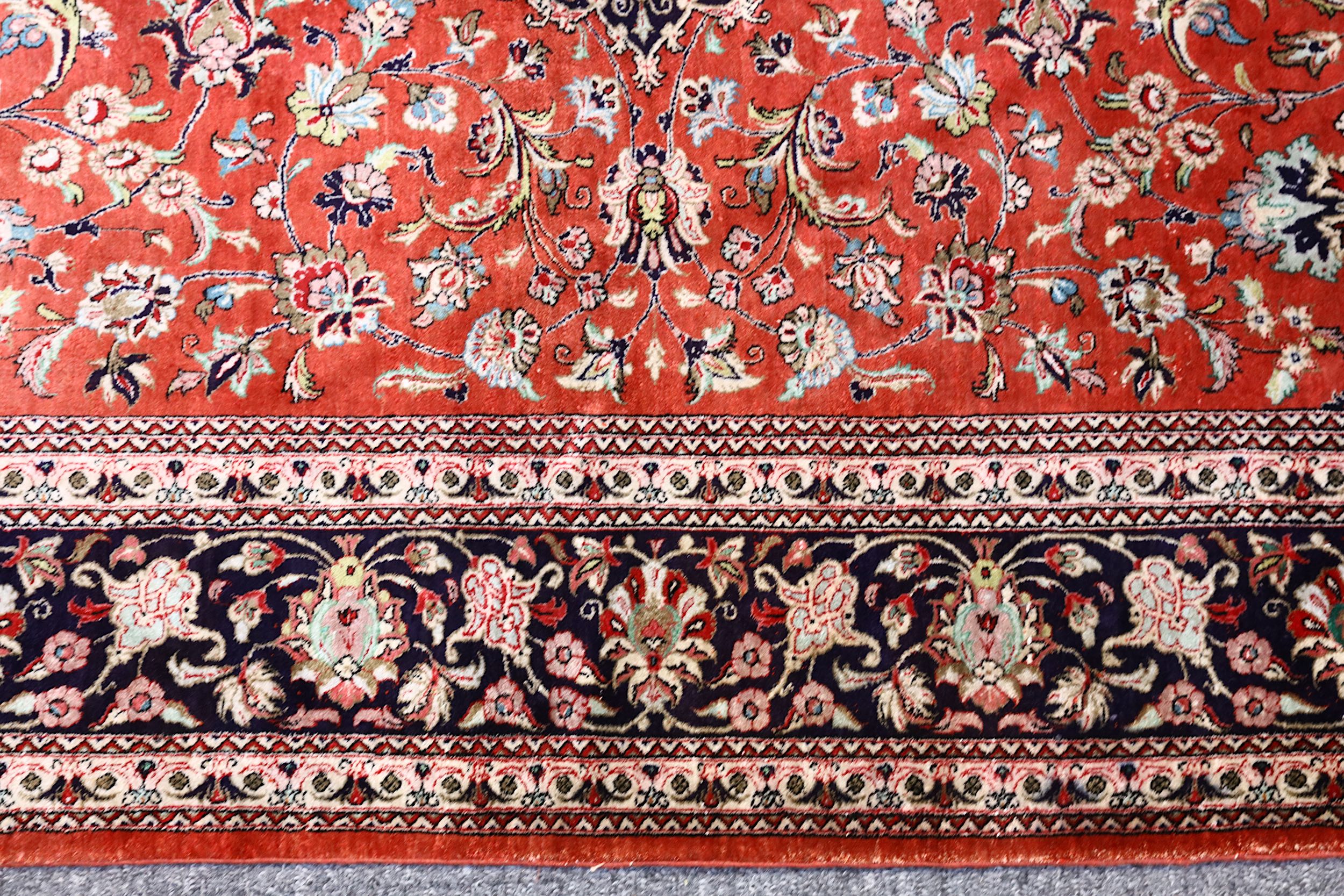AN EXTREMELY FINE SILK QUM RUG, CENTRAL PERSIA approx: 7ft.1in. x 4ft.4in.(215cm. x 132cm.) The - Image 3 of 5