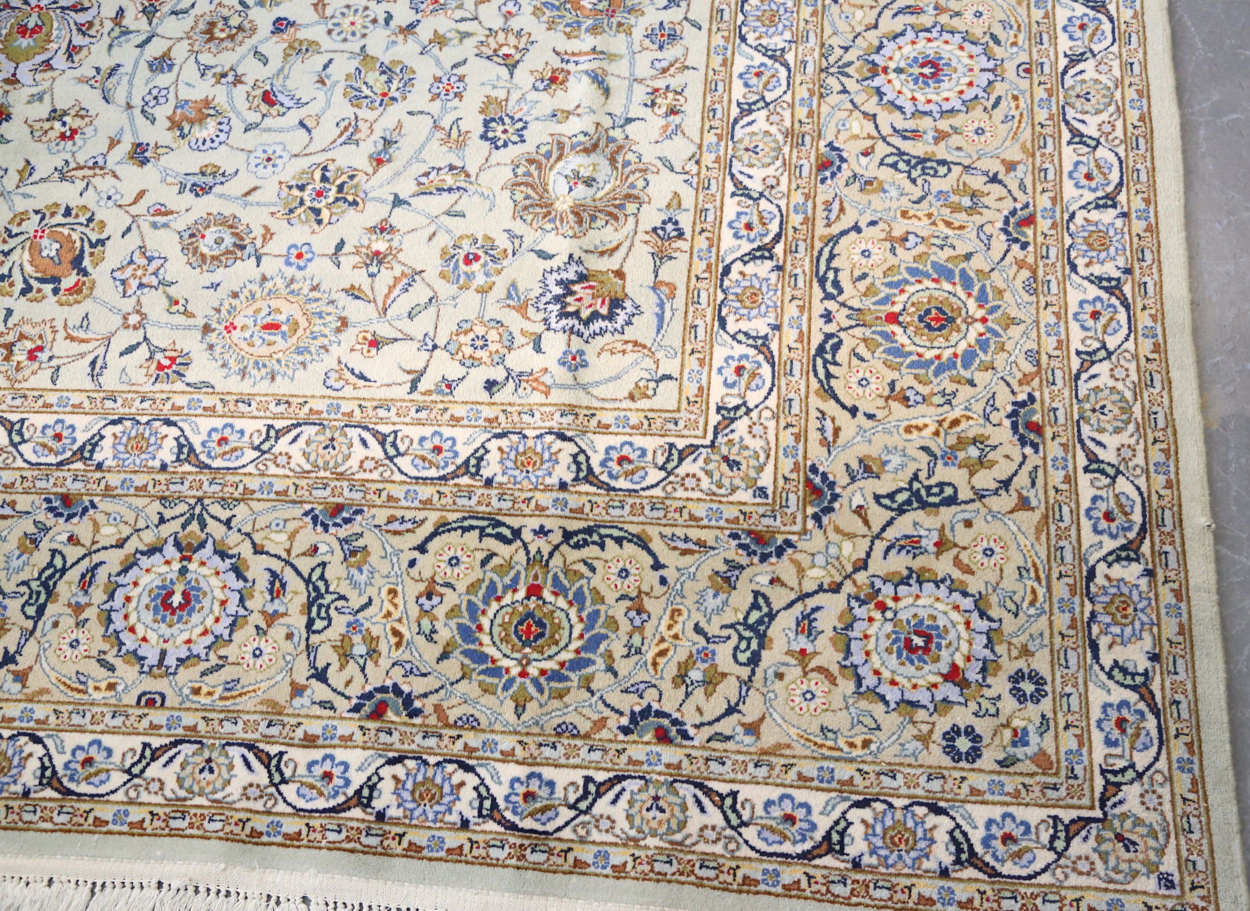 A FINE SGINED KASHAN CARPET, CENTRAL PERSIA approx: 12ft.10in. x 9ft.3in.(392cm. x 281cm.) Very well - Image 4 of 6