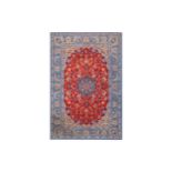 AN EXTREMELY FINE PART SILK ISFAHAN RUG, CENTRAL PERSIA approx: 5ft.3in. x 3ft.7in.(160cm. x 109cm.)