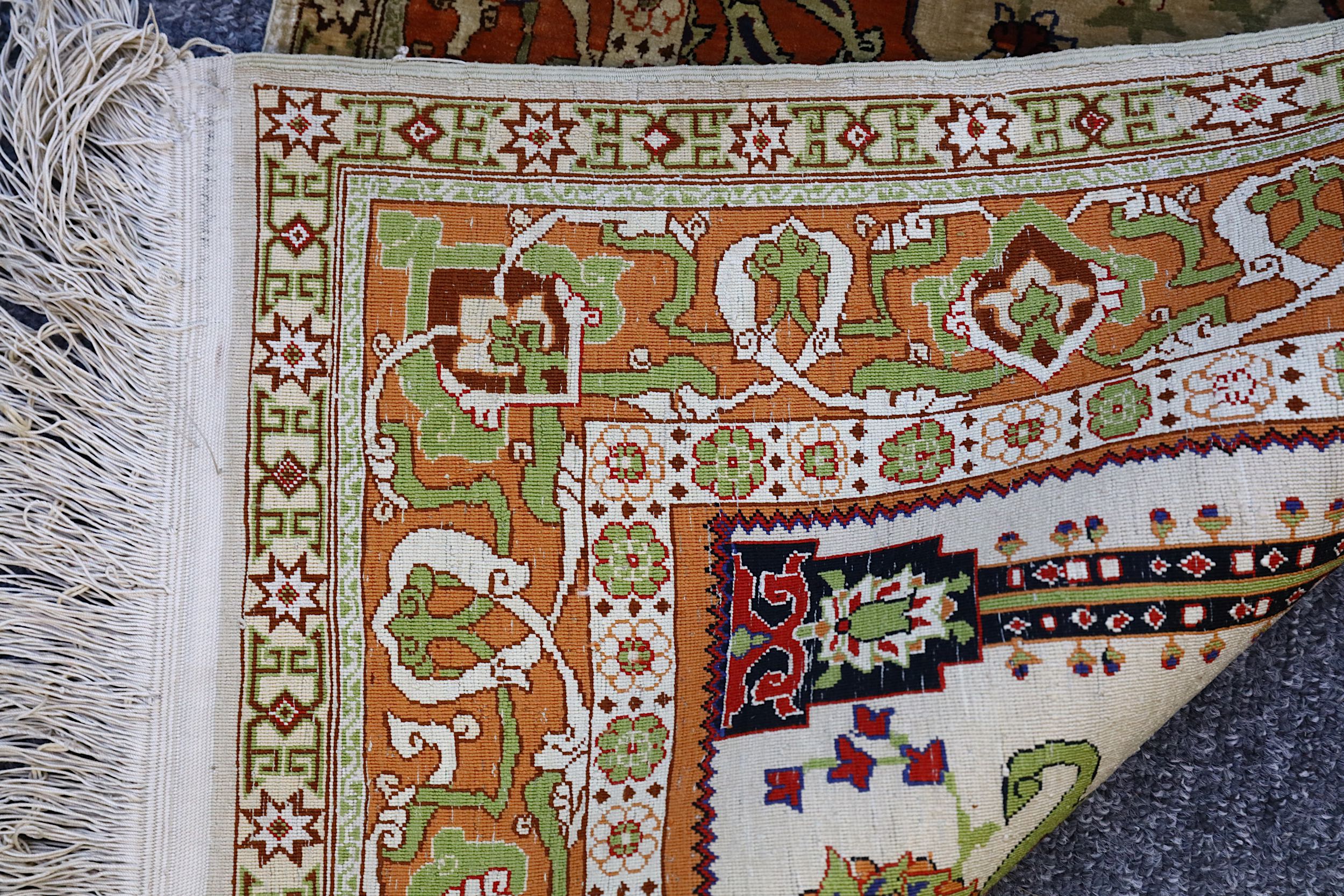 A LOT OF TWO VERY FINE HEREKE AND KEYSERI MATS, TURKEY approx: 3ft.1in. x 2ft.10in. and 2ft.2in. x - Image 8 of 8