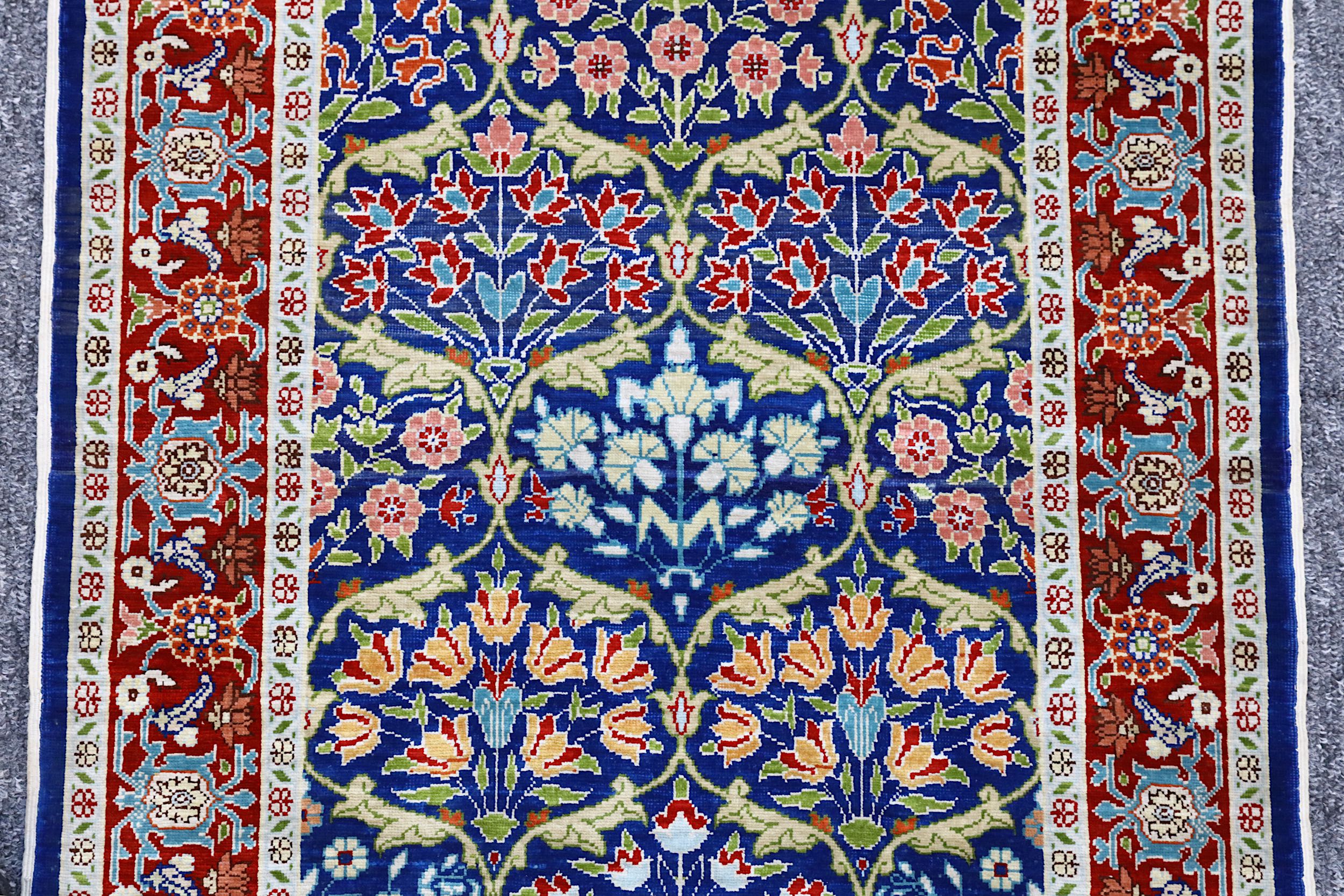 A LOT OF TWO VERY FINE SILK HEREKE MATS, TURKEY approx: 2ft7in. x 1ft.10in. and 2ft.4in. x 1ft. - Image 2 of 9