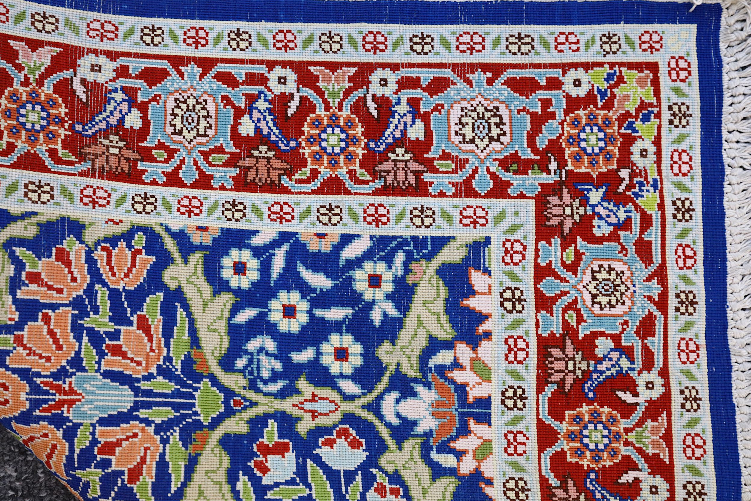 A LOT OF TWO VERY FINE SILK HEREKE MATS, TURKEY approx: 2ft7in. x 1ft.10in. and 2ft.4in. x 1ft. - Image 5 of 9