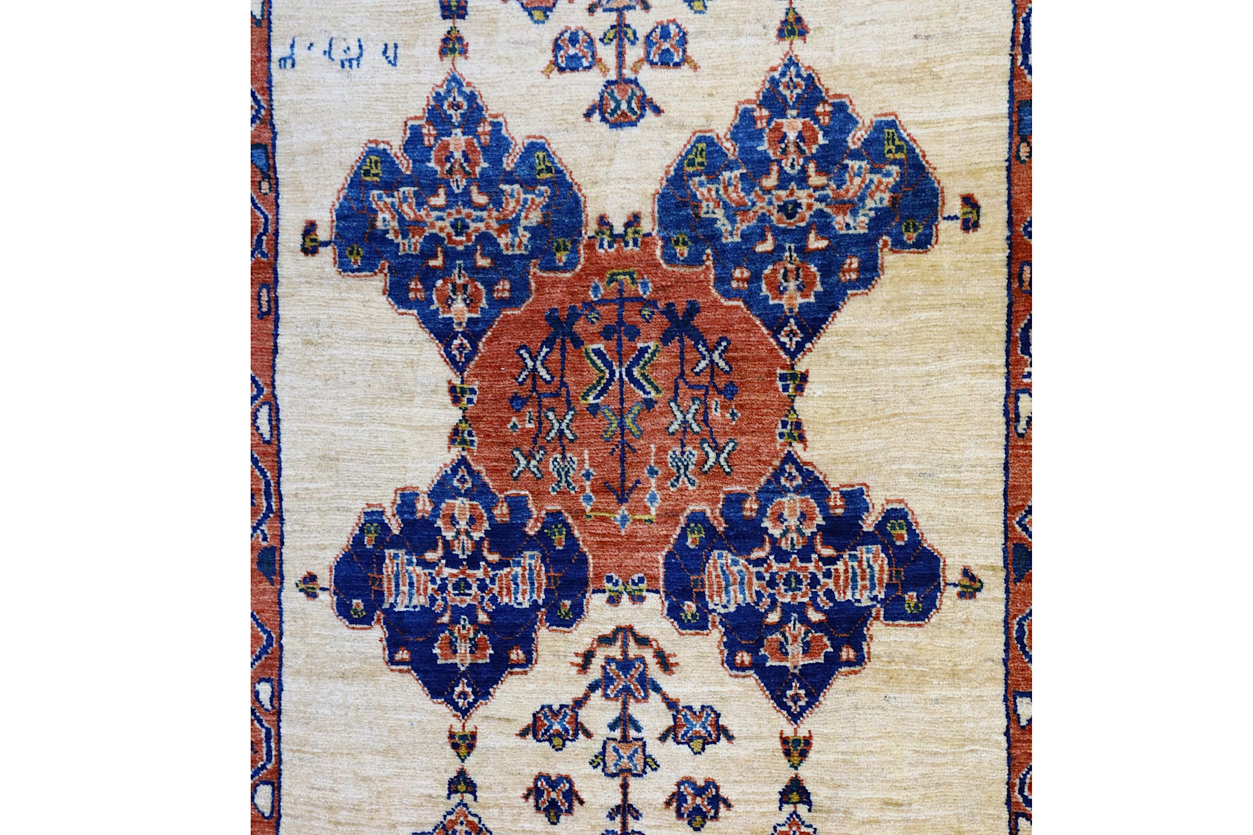 A FINE SIGNED KASHKULI RUNNER, SOUTH-WEST PERSIA approx: 9ft.6in. x 2ft.9in.(289cm. x 84cm.) Very - Image 6 of 9