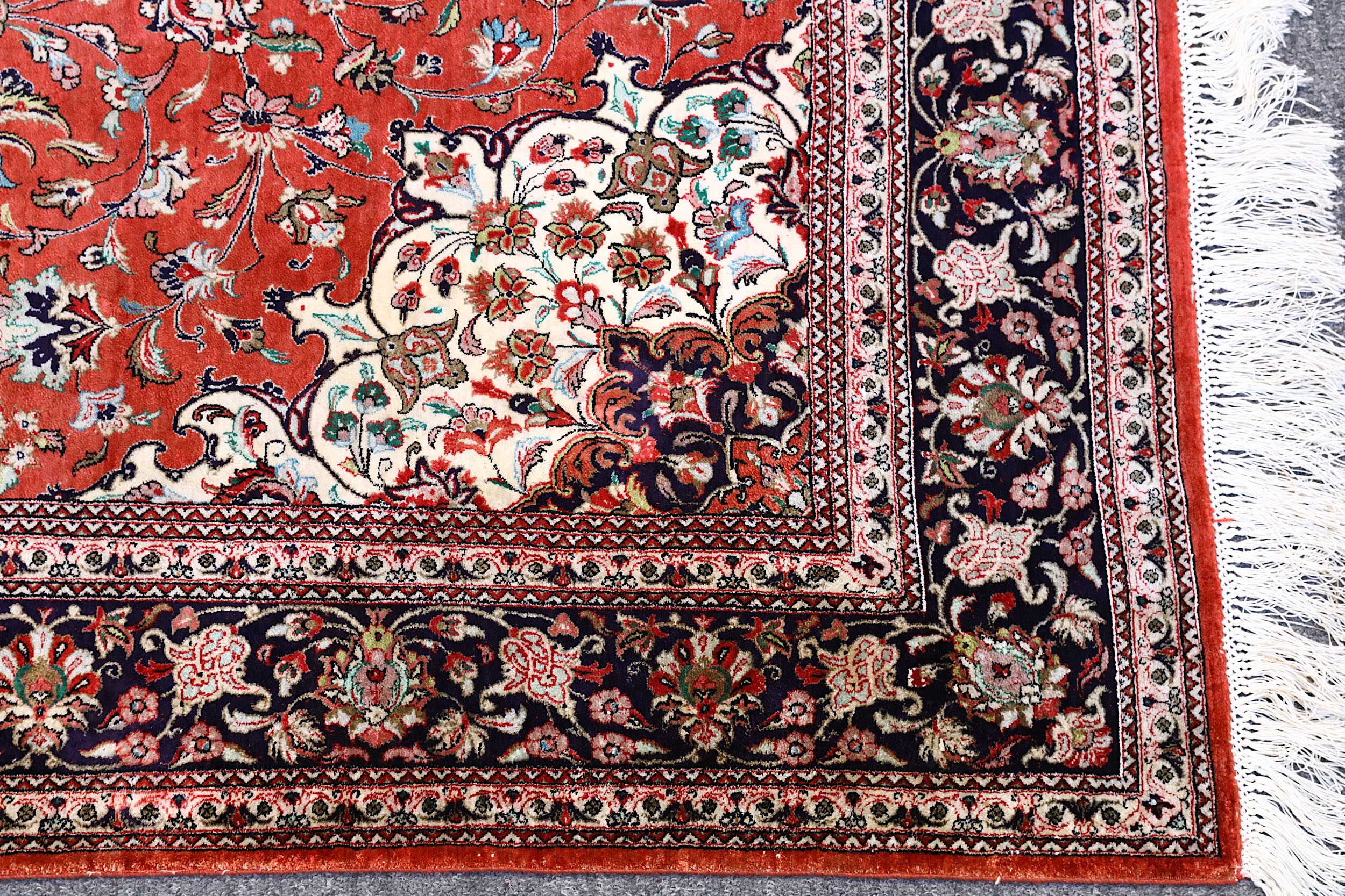 AN EXTREMELY FINE SILK QUM RUG, CENTRAL PERSIA approx: 7ft.1in. x 4ft.4in.(215cm. x 132cm.) The - Image 4 of 5