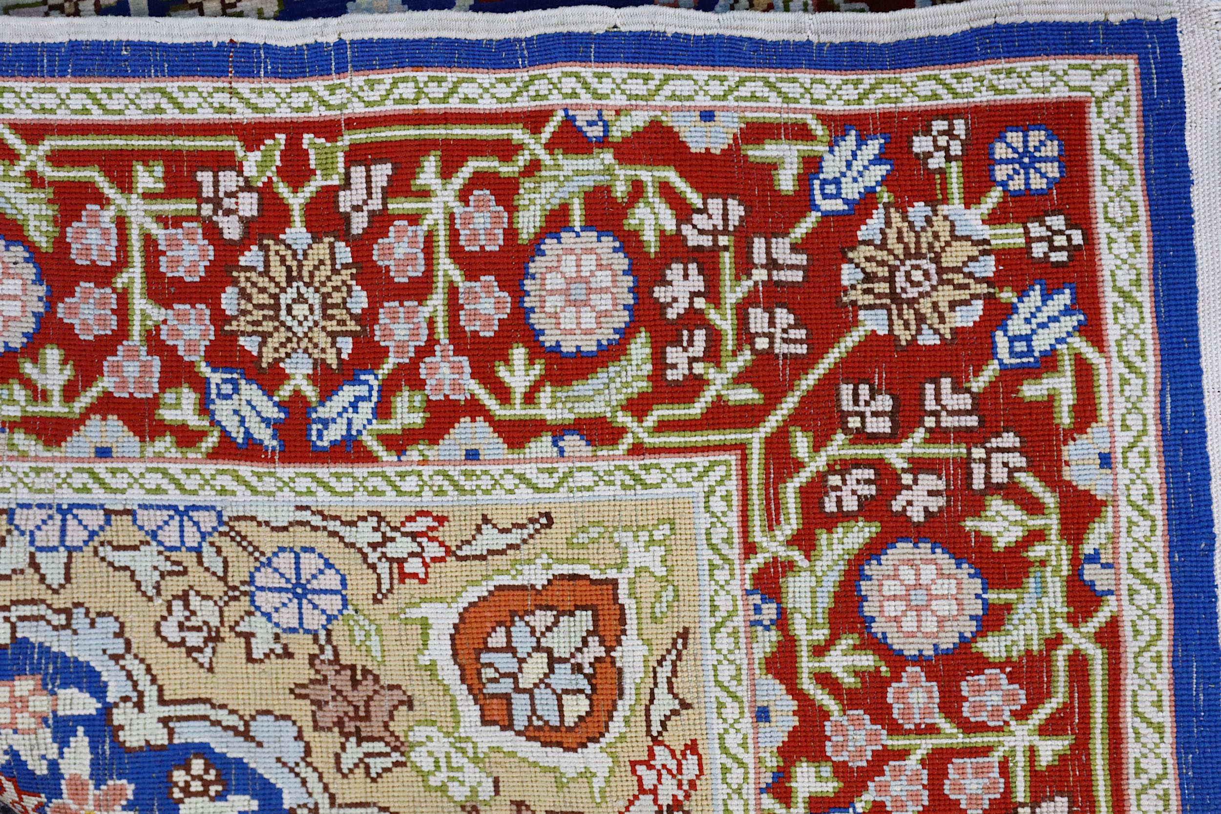 A LOT OF TWO VERY FINE SILK HEREKE MATS, TURKEY approx: 2ft7in. x 1ft.10in. and 2ft.4in. x 1ft. - Image 9 of 9