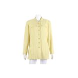 Chanel Pale Yellow Boucle Jacket, Spring 1997, yellow and gilt CC buttons, labelled size 46, 21"/