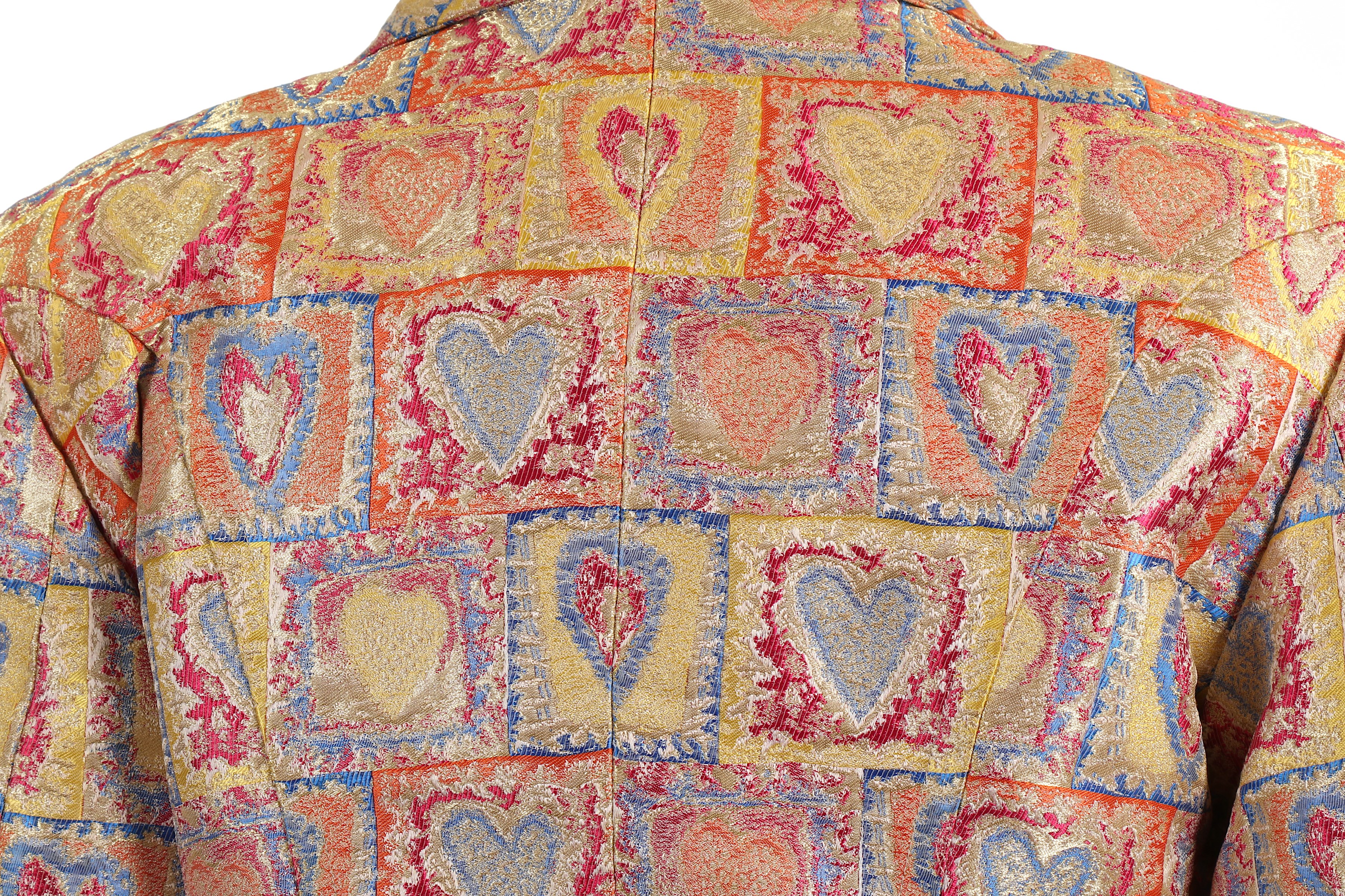 Christian Lacroix Heart Jacket, 2000s, in metallic shades of yellow, pink and blue with large - Image 6 of 7