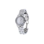 Christian Dior Stainless Steel Christal Watch, 2010s, diamond and white sapphire bezel, model number