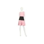 Alexander McQueen Pink and Black Dress, sleeveless with flaring skirt, labelled size XL, 17"/43cm