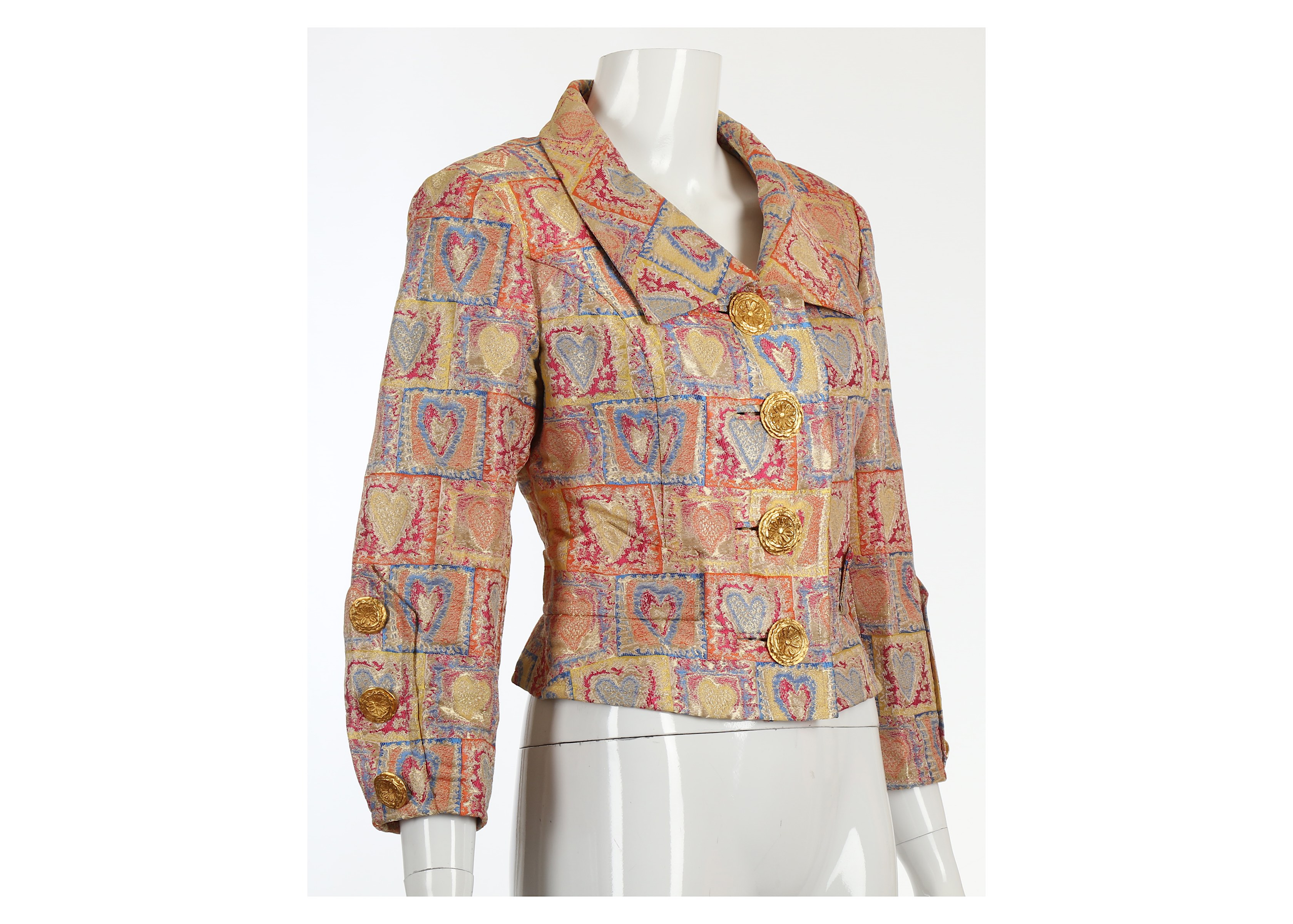 Christian Lacroix Heart Jacket, 2000s, in metallic shades of yellow, pink and blue with large - Image 3 of 7