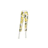 Dolce and Gabbana Lemon Trousers, lemon motif in shades of yellow and green on white ground,