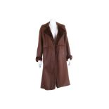 Loewe Brown Suede Coat, 1990s, long flowing design, labelled size 40, 108cm long Condition Grade A