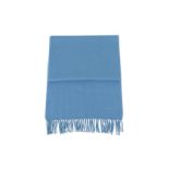 Hermes Powder Blue Cashmere Scarf, fringe detail, 38cm x 164cm Condition Grade B+ Please refer to