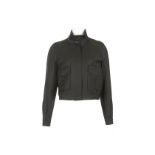 Burberry Black Wool Jacket, zip down with front pockets, labelled size UK 8, 18"/46cm chest, 50cm