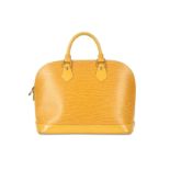 Louis Vuitton Yellow Epi Alma PM, c. 1997, Epi leather with gold tone hardware and contrasting