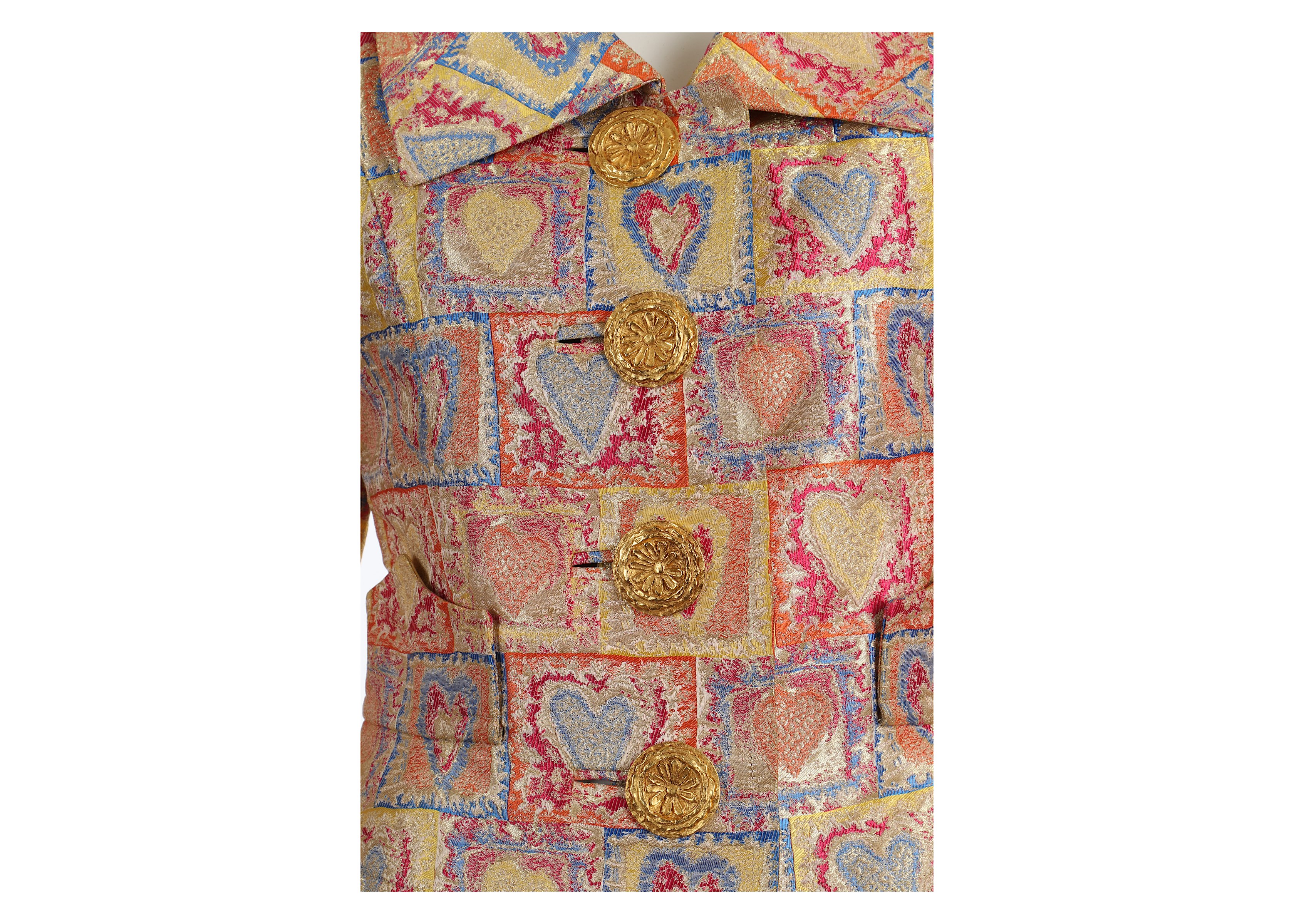 Christian Lacroix Heart Jacket, 2000s, in metallic shades of yellow, pink and blue with large - Image 2 of 7