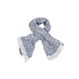 Louis Vuitton Blue Metallic Monogram Ikat Scarf, ruched silk mix fabric, minimum 40cm x 120cm