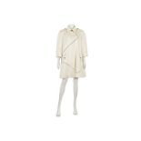 Chanel Cream Trench Coat, 2010s, bracelet sleeves with black and gilt rubber piping design, large