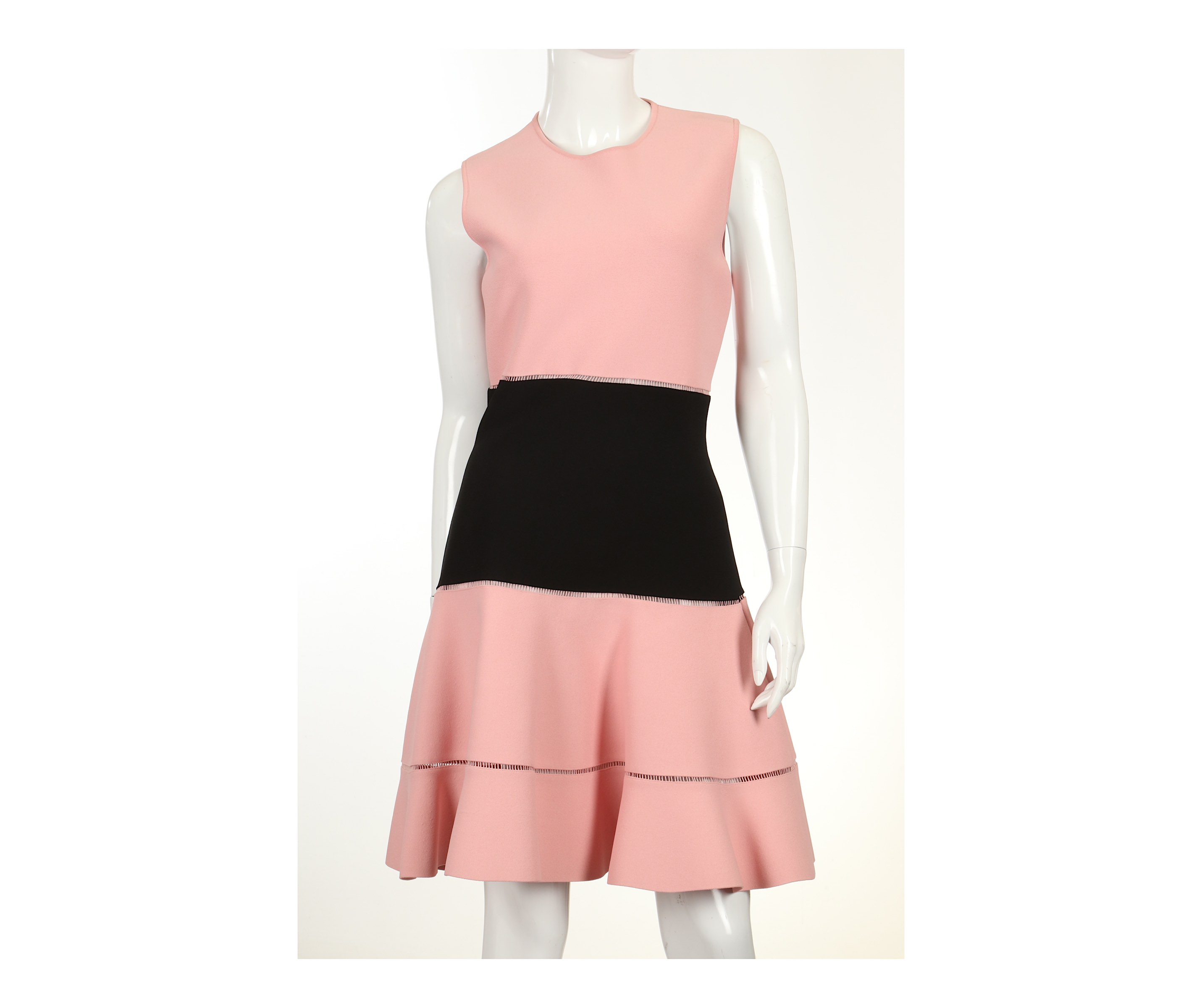 Alexander McQueen Pink and Black Dress, sleeveless with flaring skirt, labelled size XL, 17"/43cm - Image 2 of 8