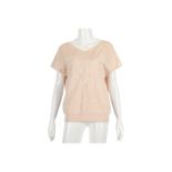 Chanel Pale Pink Textured Jumper, 2010s, short sleeves with low back, labelled size 44, 18"/46cm,