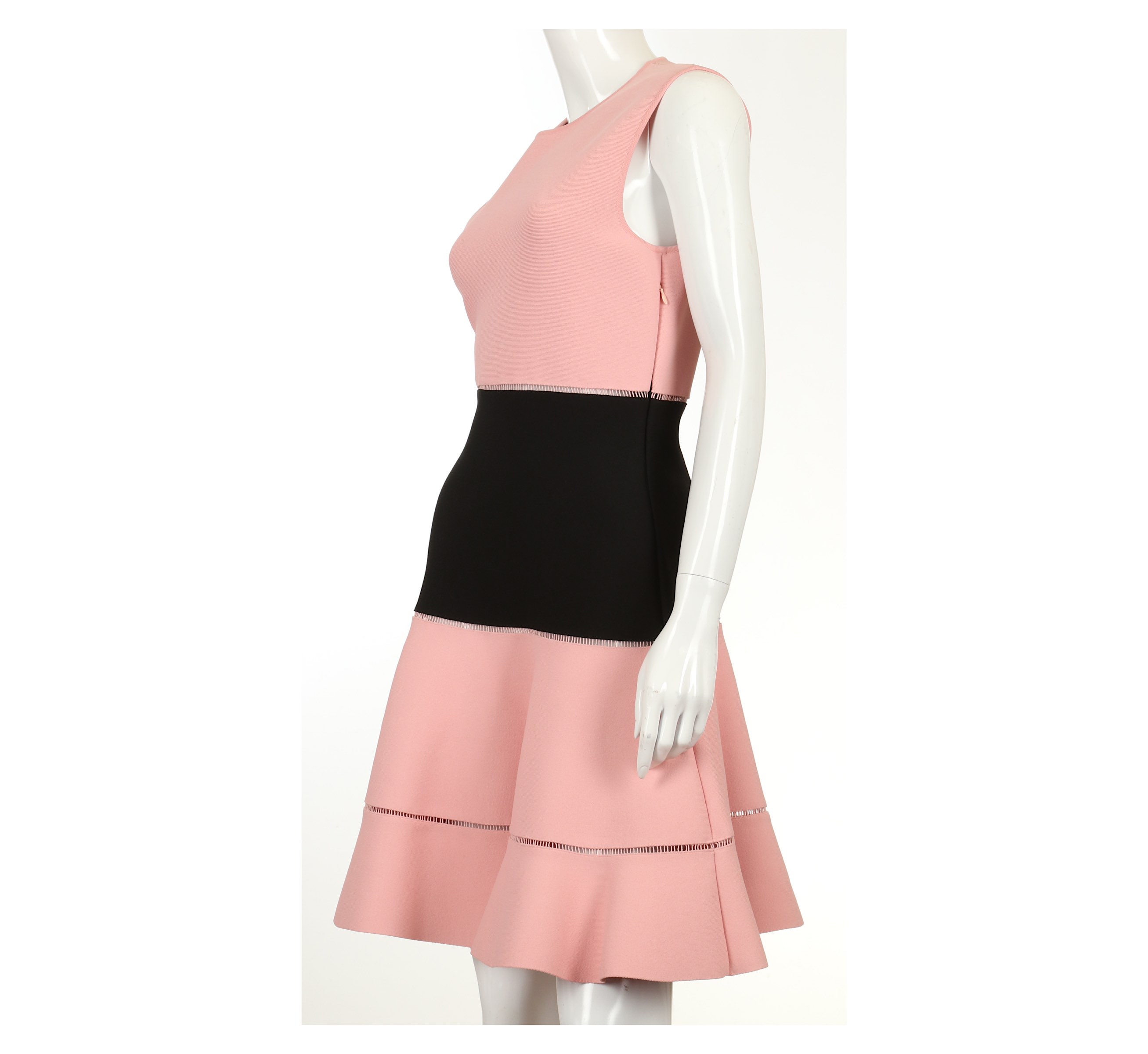 Alexander McQueen Pink and Black Dress, sleeveless with flaring skirt, labelled size XL, 17"/43cm - Image 4 of 8