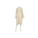 Chanel Cream Wool Long Coat, 2010s, full length with two deep front pockets and double breasted