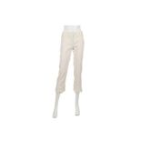 Chanel Cream Crochet Trimmed Capri Pants, c. 2005, cream cotton with crochet detail at the waist and