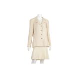 Chanel Cream Blazer, Cruise 2000, wool and rayon mix with silver tone Chanel Paris buttons, labelled