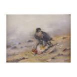 Lodge (George E.) Peregrine with Wigeon Kill, original oil on board, signed lower right, period