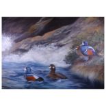 Rickman (Philip) Harlequin Ducks, original watercolour & gouache on board, signed & dated lower