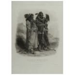 Bodmer (Karl, after) & Hürlimann (engraver) Sih-Chidä & -Karehde. Mandan Indians., aquatint,