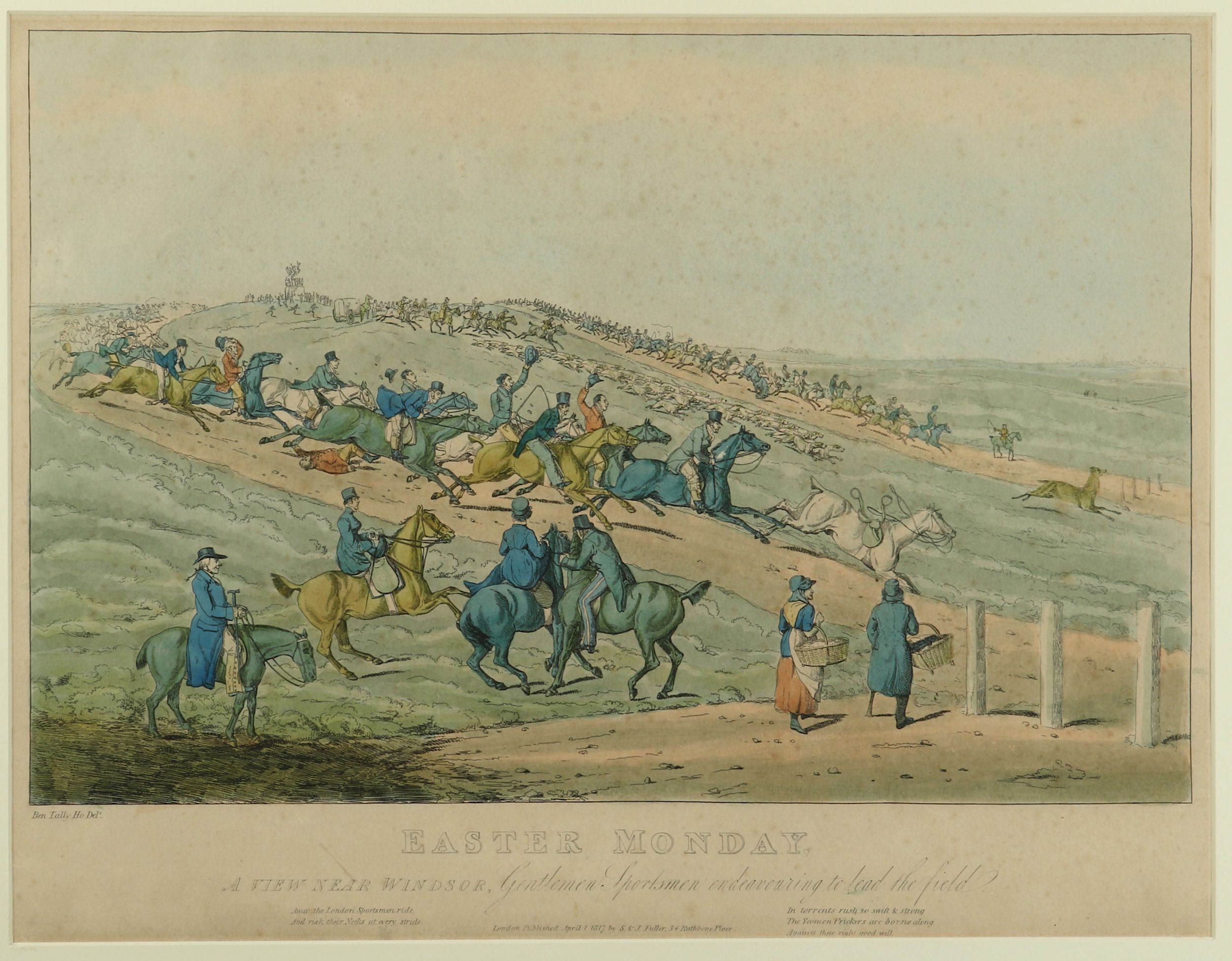 [Alken (Henry)] Ben Tally Ho: Easter Monday, two hand-coloured engraved plates, window mounted, with - Image 2 of 3