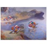 Rickman (Philip) Mandarin Ducks, 1957; Baikal Teal, 1956; original watercolour & gouache, signed &