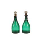 A pair of early 19th century Bristol green glass d