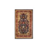 AN EXTREMELY FINE SILK HEREKE RUG, TURKEY approx: 4ft.7in. x 2ft.9in.(140cm. x 84cm.) The field with