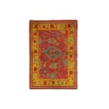 AN ARTS & CRAFTS DESIGN RUG, IRLEAND approx: 5ft.10in. x 4ft.1in.(178cm. x 124in.) The field with