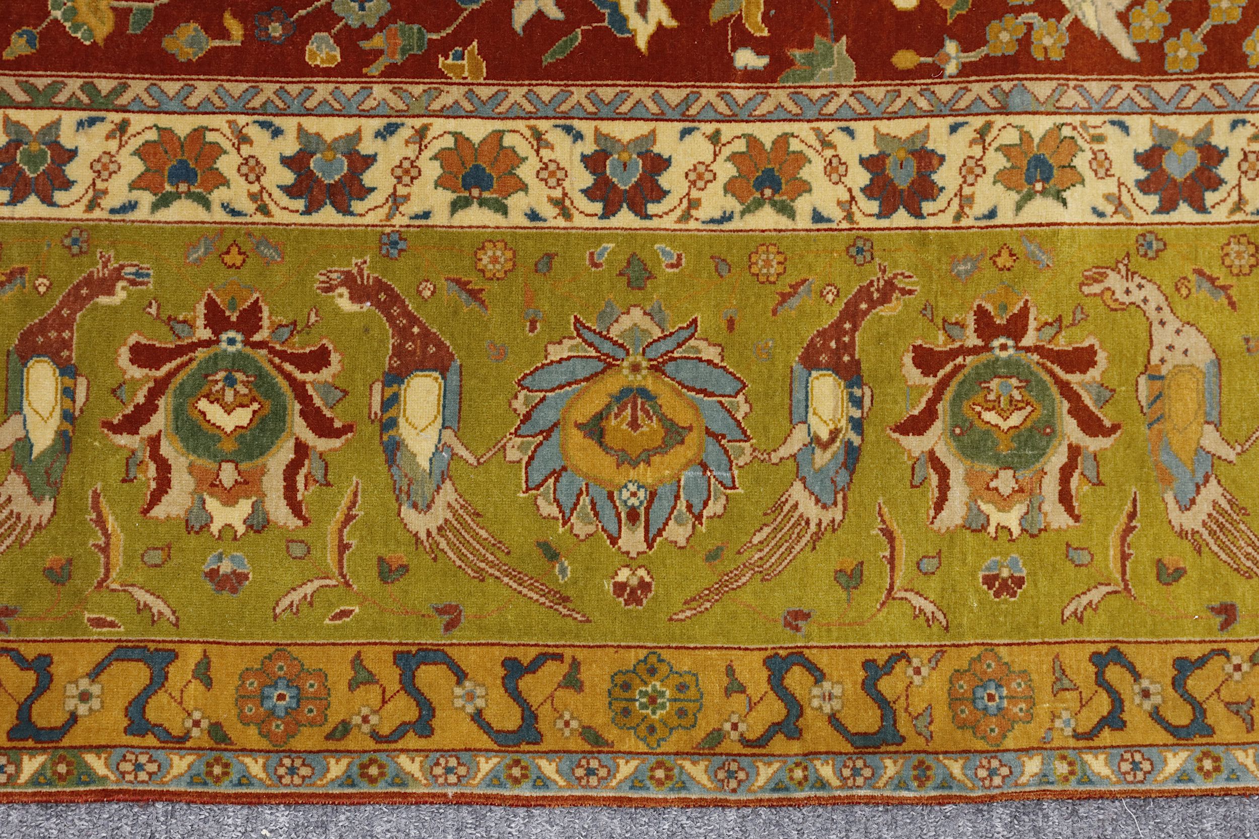 A FINE TABRIZ CARPET OF HUNTING DESIGN, NORTH-WEST PERSIA approx: (ft.7in. x 6ft.8in.(291cm. x - Image 3 of 5