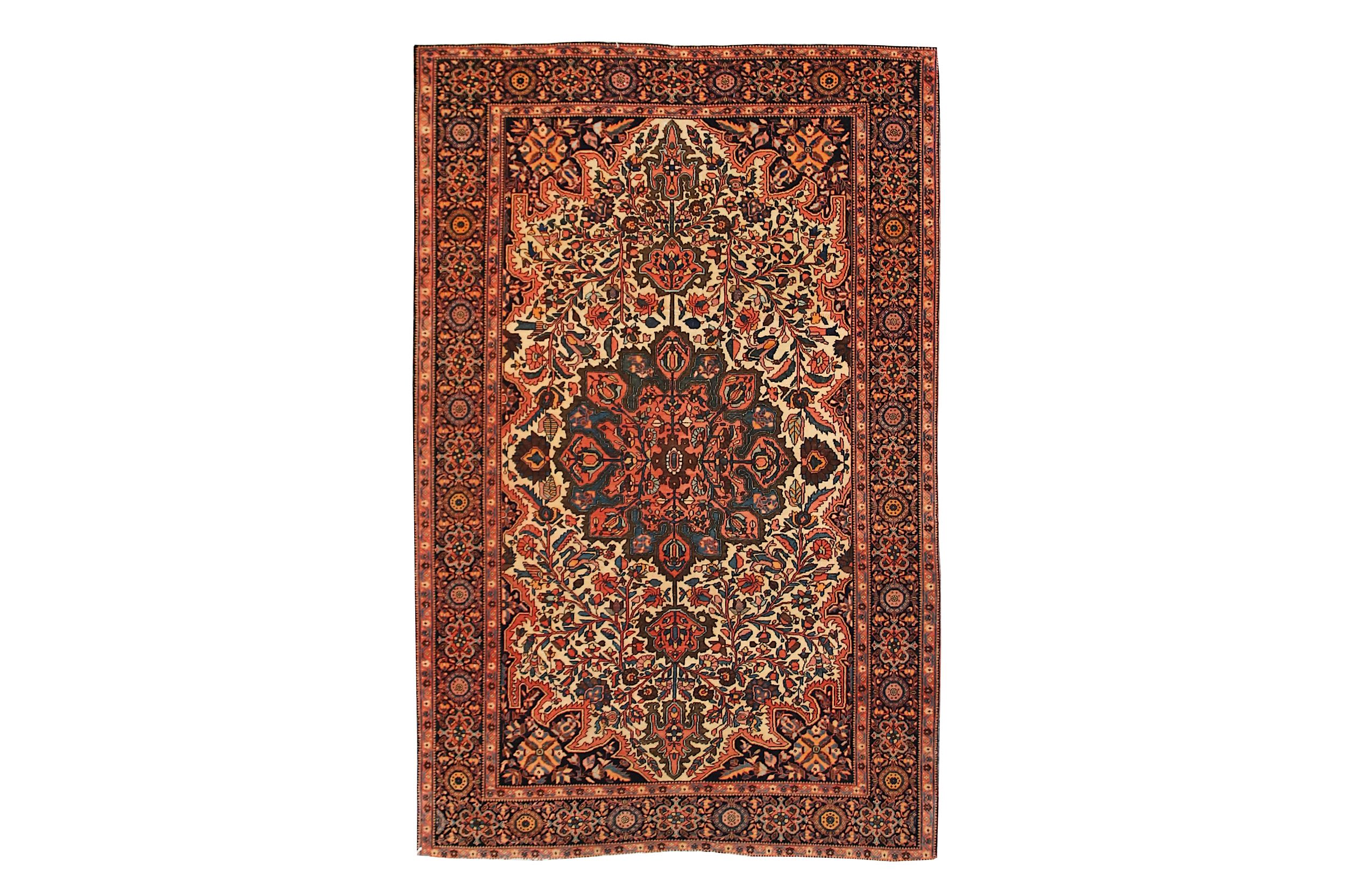 A FINE ANTIQUE SAROUK-FERAGHAN RUG, WEST PERSIA approx: 6ft.7in. x 4ft.2in.(201cm. x 127cm.) Very